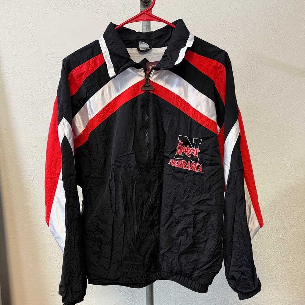 Vintage 90s Nebraska Huskers Windbreaker Jacket Size Medium